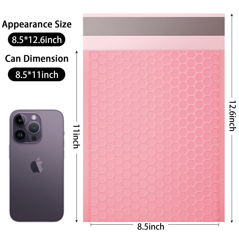 Dasen Bubble Mailers, 8.5x11 Inch Padded Bubble Mailers Pack of 50 Bubble Envelopes Opaque Self Seal Adhesive Waterproof Bags for Shipping and Packaging (Pink, 8.5x11-50Pc) - Image 2